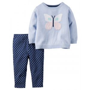 Комплект з 2 предметів светр і штани на малятко"Метелик"