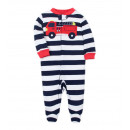 Слип хлопковый для малыша бело-синий "Пожарная машина"
